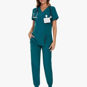 Caribbean blue Scrub Set with Pockets
